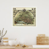 Poster Carte de Stratford sur Avon, Angleterre par Brown  (Cuisine)