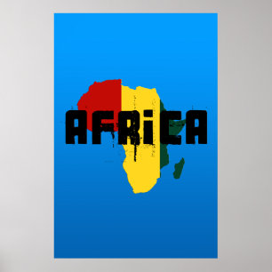 Poster Carte de style de reggae de l'Afrique de ragga