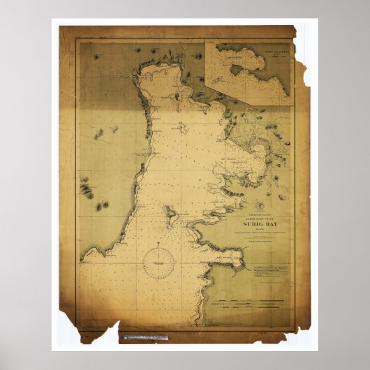 Poster Carte de Subig (Subic) Bay Luzon Philippines 1902 (Devant)