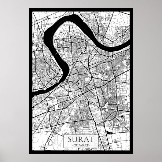 Poster Carte de Surat Gujarat (Devant)