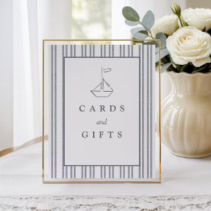 Poster Carte de table et cadeau de bateau à voile côtier