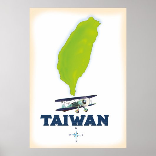 Poster Carte de Taïwan (Devant)