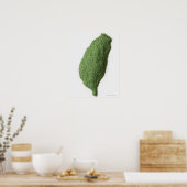 Poster Carte de Taïwan faite d'herbe (Cuisine)