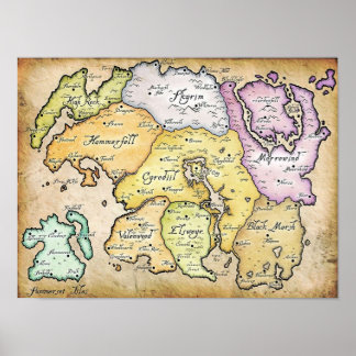 Poster Carte de Tamriel