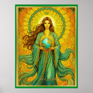 Poster Carte de tarot Art Nouveau Le Monde