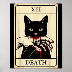 Poster Carte de Tarot Chat Noir Occulte Sorcière Chat Noi