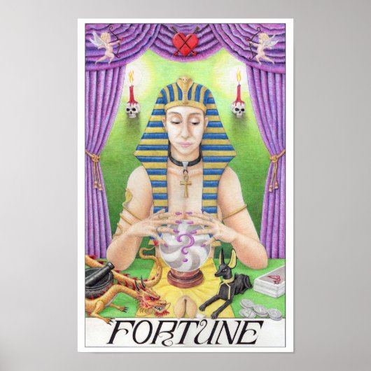 Poster Carte de tarot de la Fortune (Devant)