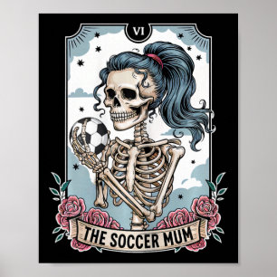 Poster Carte de tarot de maman de football Squelette Mère