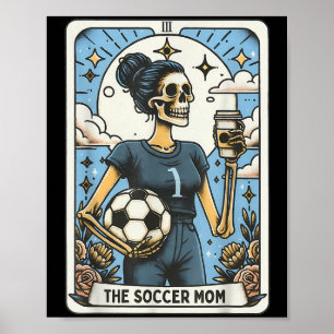 Poster Carte de tarot de maman de football vintage Hallow