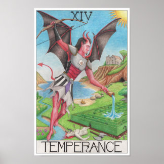 Poster carte de tarot de Tempérance