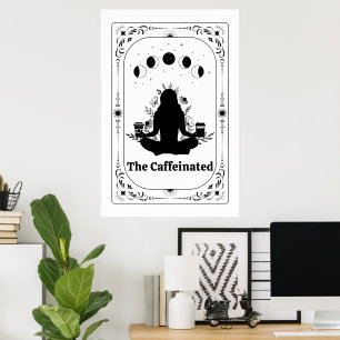 Poster Carte de tarot de yoga pour amateur de café Zodiaq