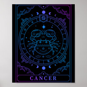Poster Carte de tarot du Cancer Signe du zodiaque Horosco