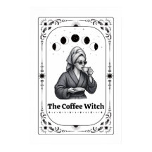 Carte de tarot éditable sorcière amateur de café f