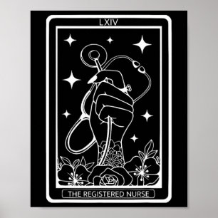 Poster Carte de Tarot Infirmière Enregistrée Rn Stethosco
