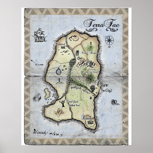 Poster Carte de TerraFae (Devant)