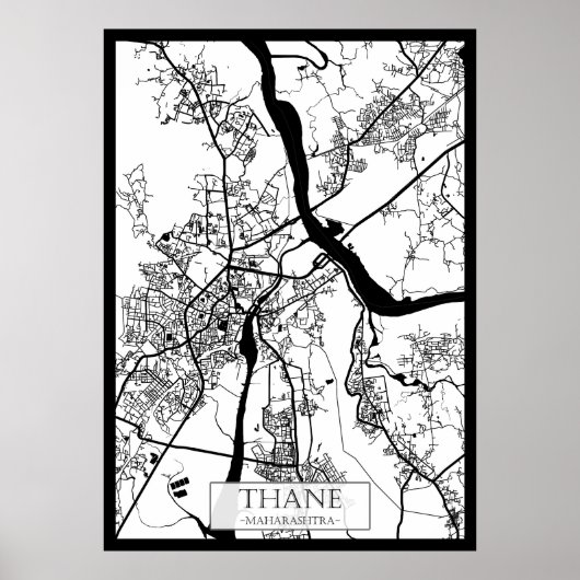 Poster Carte de Thane Maharashtra (Devant)