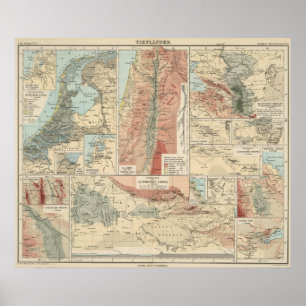 Poster Carte de Tieflander Atlas