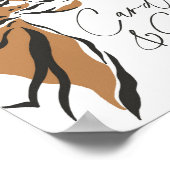 Poster carte de tigre sibérienne de la jungle et signe ca (Coin)