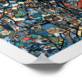 Poster Carte de Tokyo colorée (Coin)