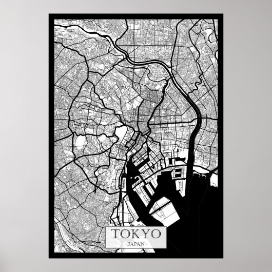 Poster Carte de Tokyo Japon (Devant)