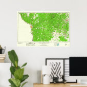 Poster Carte de topo du sud du Texas avec Laredo (Bureau à domicile)