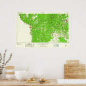 Poster Carte de topo du sud du Texas avec Laredo (Cuisine)