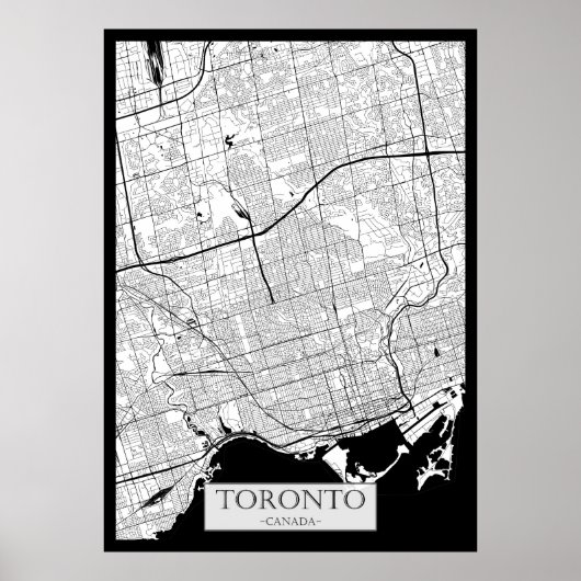 Poster Carte de Toronto Canada (Devant)