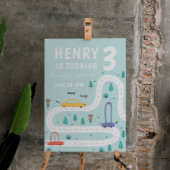 Poster Carte de transport mignonne Thème Garçon Anniversa