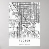 Poster Carte de Tucson (Devant)