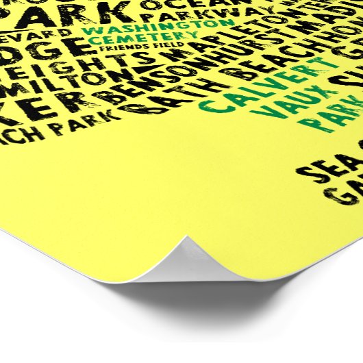 Poster Carte de typographie Brooklyn NYC (Coin)