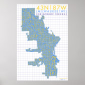 Poster Carte de typographie du quartier de Milwaukee (Devant)