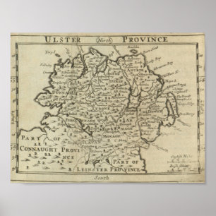 Poster Carte de Ulster