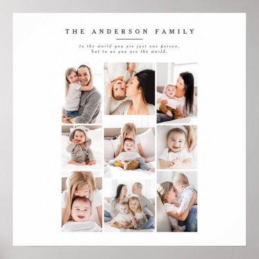 Poster carte de vacances moderne multi-photo famille (Devant)