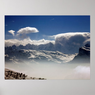 Poster Carte de vacances Mont Blanc France