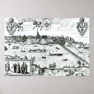 Poster Carte de Varsovie, de Civitates Orbis Terrarum par