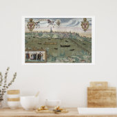 Poster Carte de Varsovie, de Civitates Orbis Terrarum par (Cuisine)