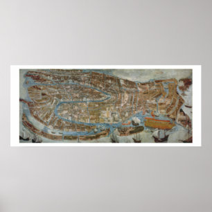 Poster Carte de Venise, première moitié du 17ème siècle (