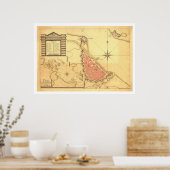 Poster Carte de Veracruz, Mexique par G. de Bois 1798 (Cuisine)