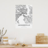 Poster Carte de ville de Jacksonville (Cuisine)