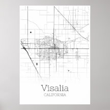 Carte de Visalia - Californie - Carte de la ville