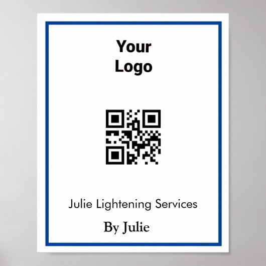 Poster Carte de visite de service ajouter votre logo Q R (Devant)
