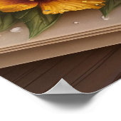 Poster Carte de voeux 3D de luxe avec design floral (Coin)