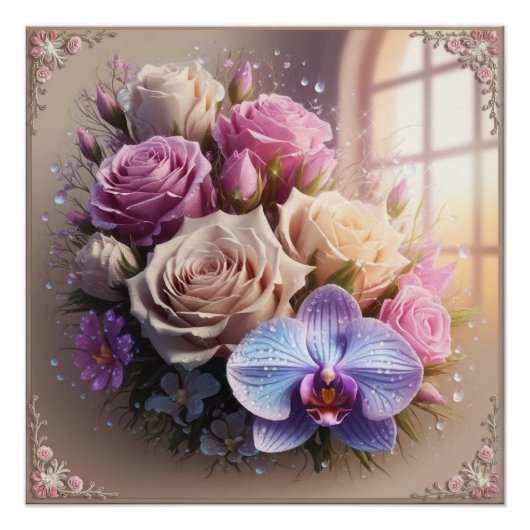 Poster Carte de voeux 3D Splendor Springtime avec Dew-Kis (Devant)