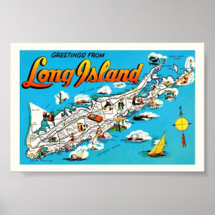 Poster Carte de voeux de Long Island 6x4 Imprimer