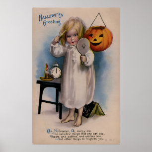 Poster Carte de voeux Halloween vintage