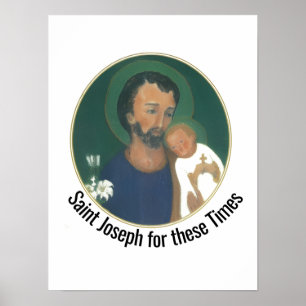 Poster Carte de vœux plate pour St. Joseph pour ces temps