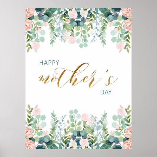 Poster Carte de voeux pour la fête des mères (Devant)