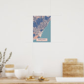 Poster Carte de voyage de Barcelone Espagne ventée (Cuisine)