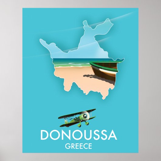 Poster Carte de voyage de Donoussa Grèce (Devant)
