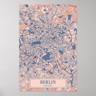 Poster Carte de voyage de la ville venteuse de Berlin All